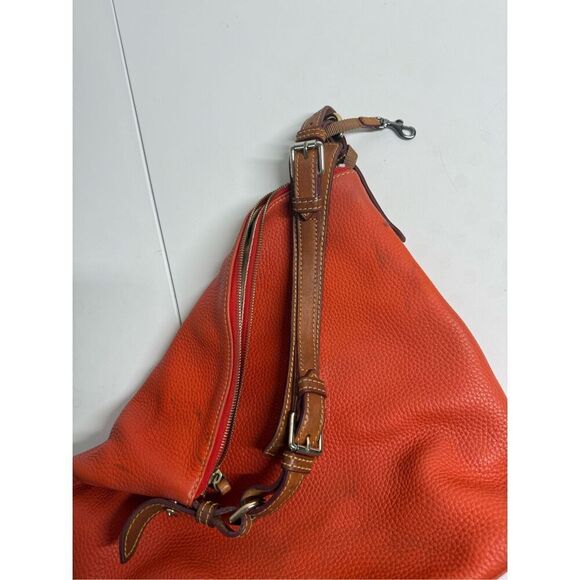 Dooney & Bourke Dillen Satchel Shoulder Bag Hobo Pebble Orange Leather See NOTES - Picture 16 of 16